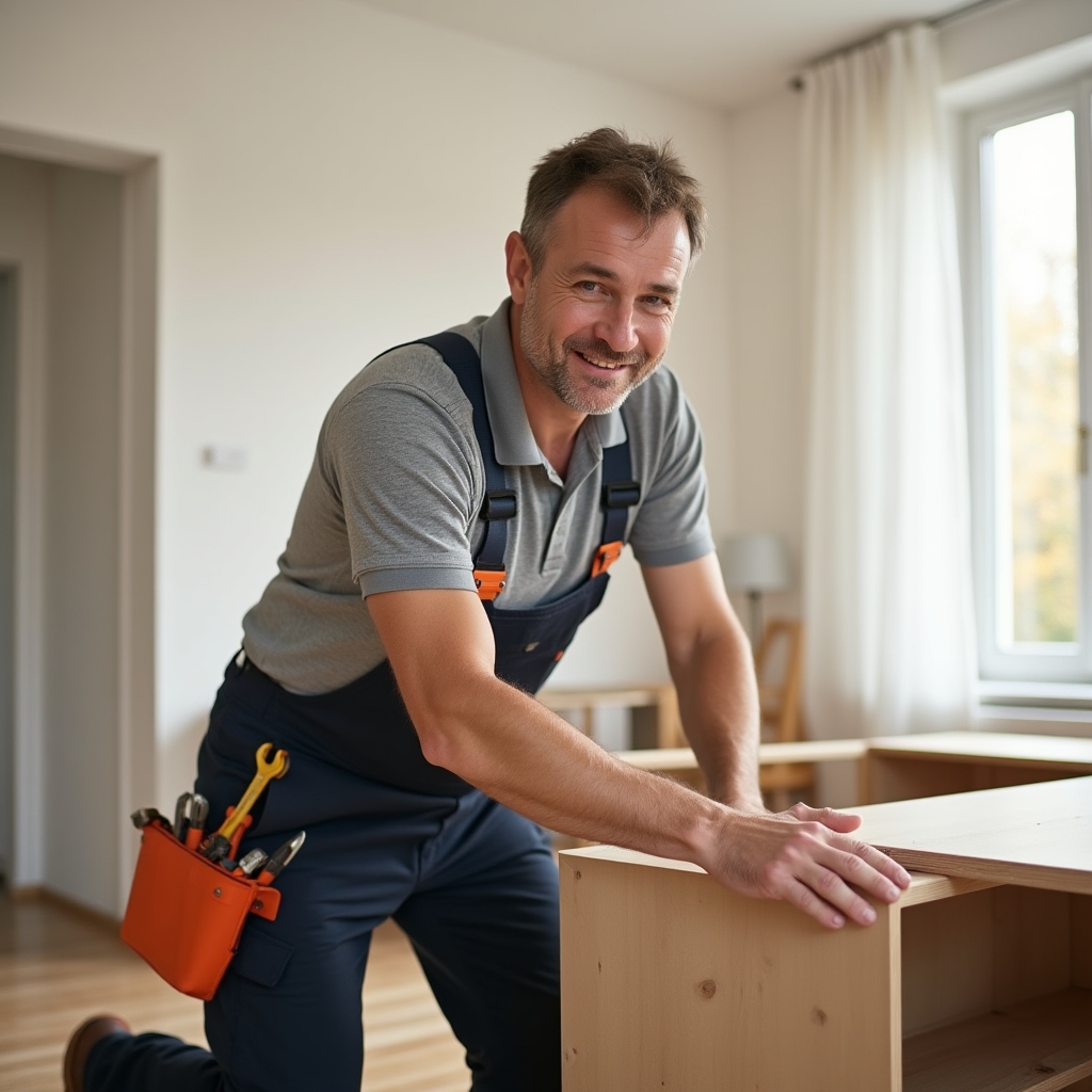 Szakember munkában lakásbelsőben